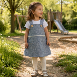 Leinen-Latzkleid Gr. 62-98